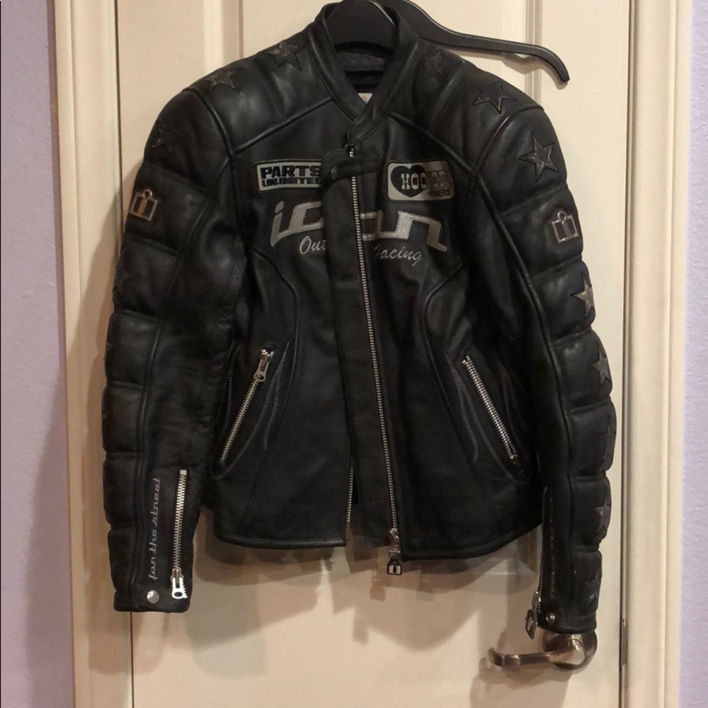 ๐๐ฅ HP!! Icon leather armor moto Kitty Jacket size small